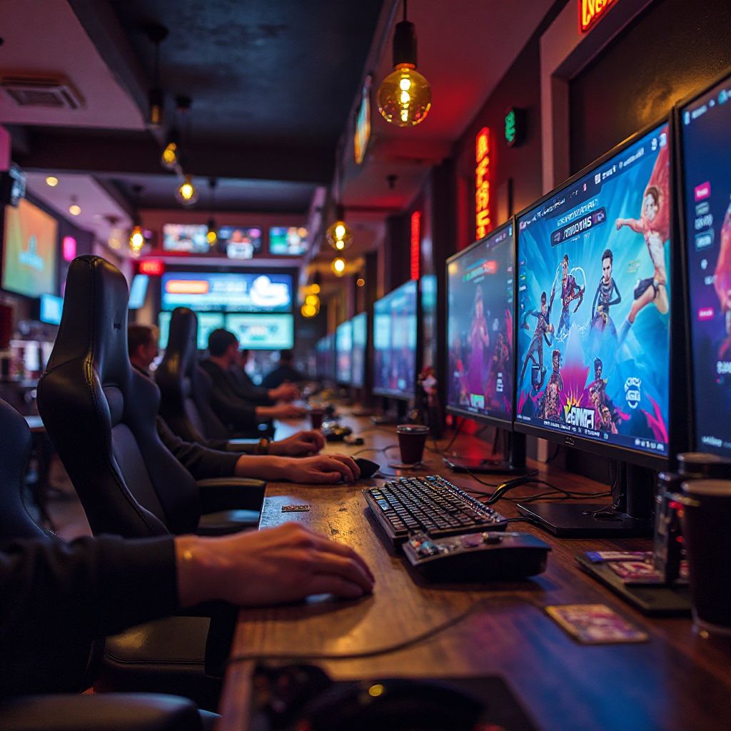 Gaming cafe and refreshment area